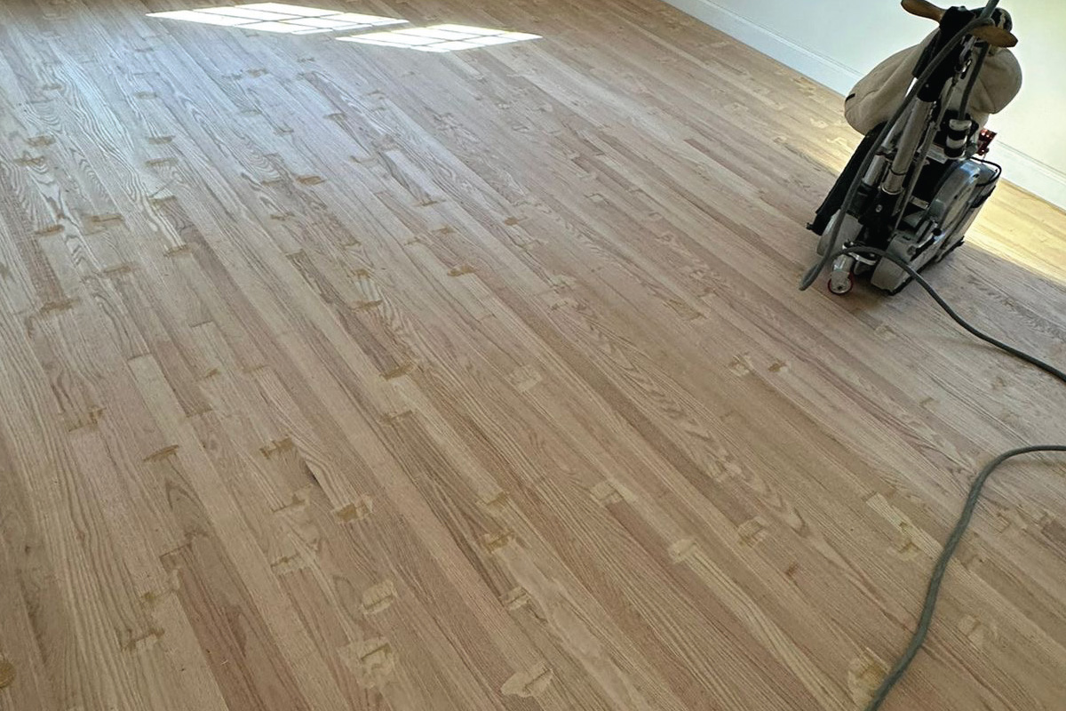 Hardwood floor refinishing before and after